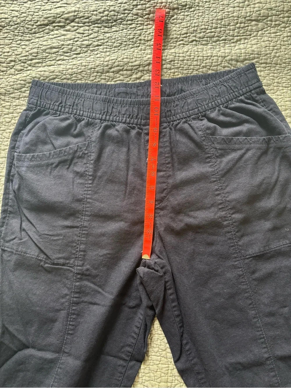 Old Navy Black High-Rise Straight Taper Linen Blend Pants L - Picture 9 of 12